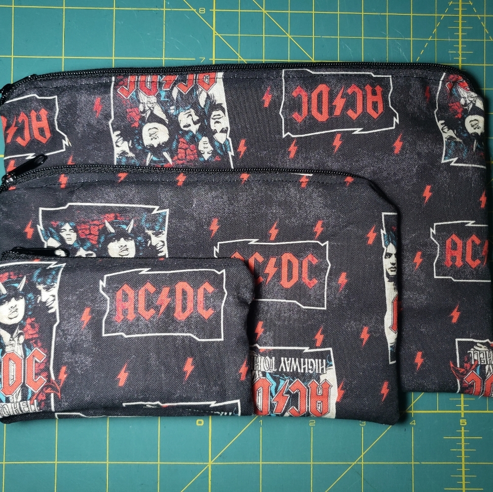 💥SOLD💥ACDC bag/pouch set of 3